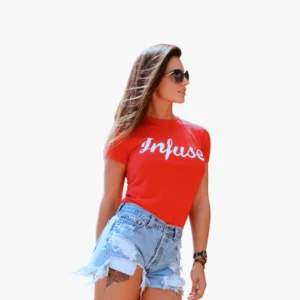 Women's Red Round Neck T-Shirt