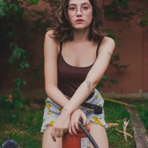 Casual Sleeveless Solid Brown Top